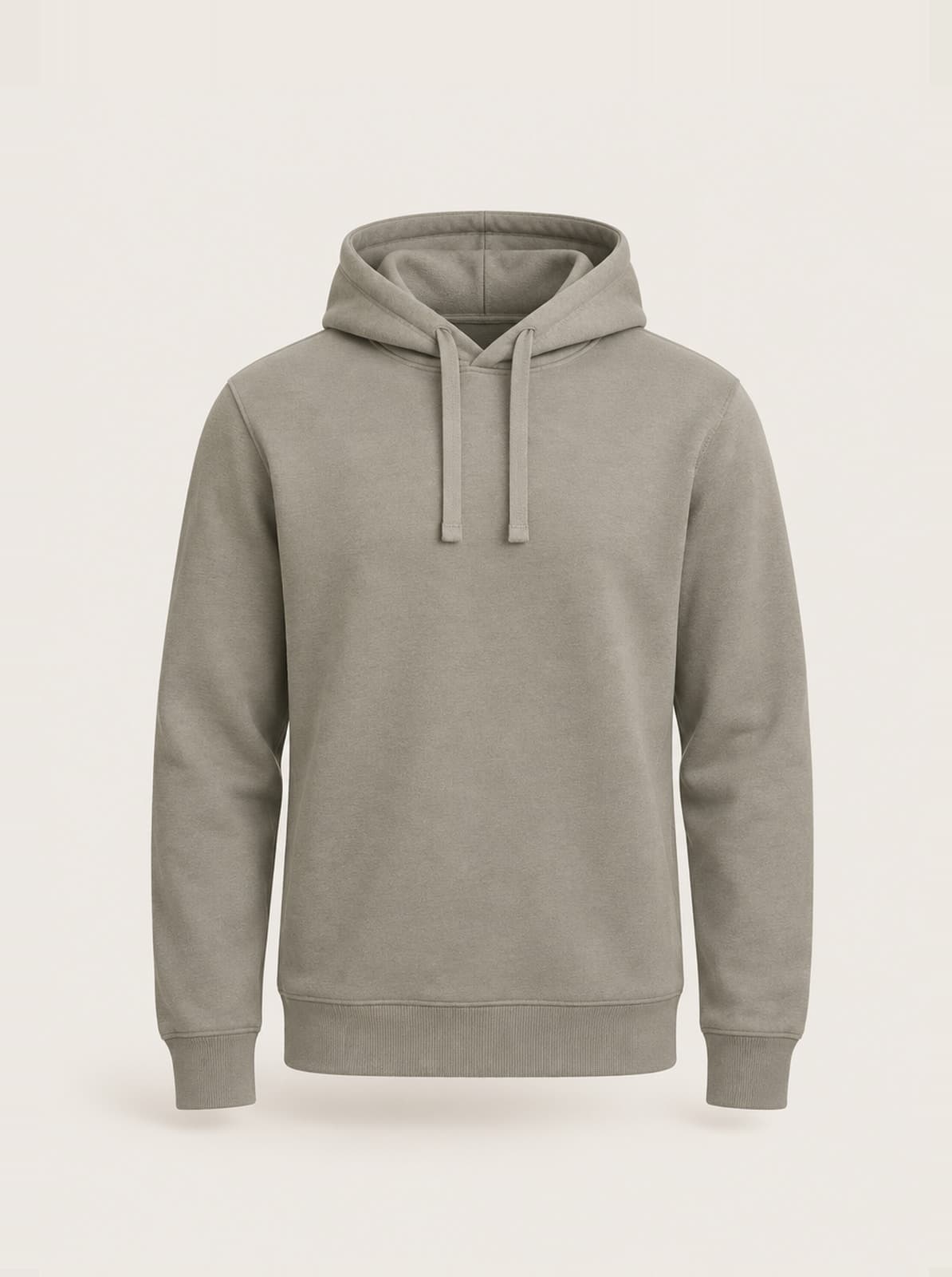 Camden Loopback Hoodie in ash, front on